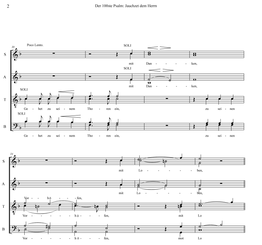 Measures 30-37 of Psalm 100